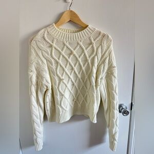 Forever 21 Cable Knit Sweater w/ Pearls